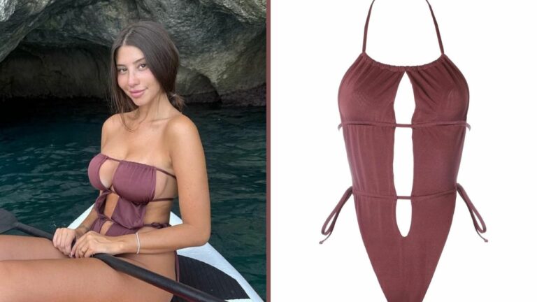 Angela Nasti hot: il suo costume sgambatissimo ricorda gli anni ‘80