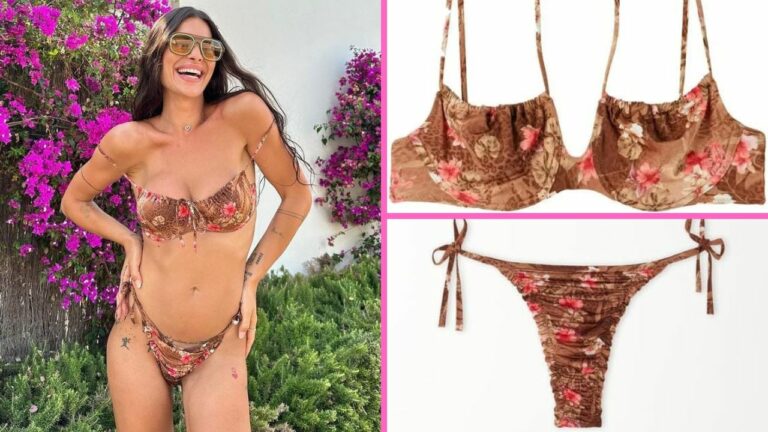 Costumi moda 2023: Ludovica Valli sceglie il balconcino Tezenis