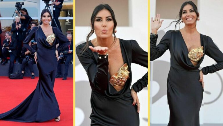 Cos’ha Elisabetta Gregoraci sul seno? Ecco come s’è presentata a Venezia80