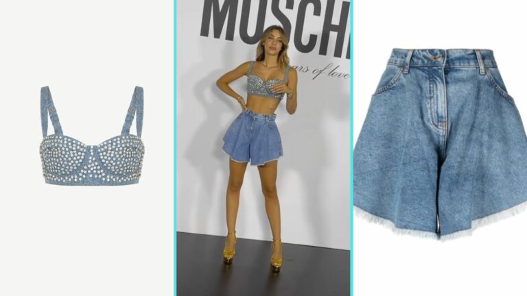 Elisa Visari in denim alla MFW, o come essere eleganti con short e top