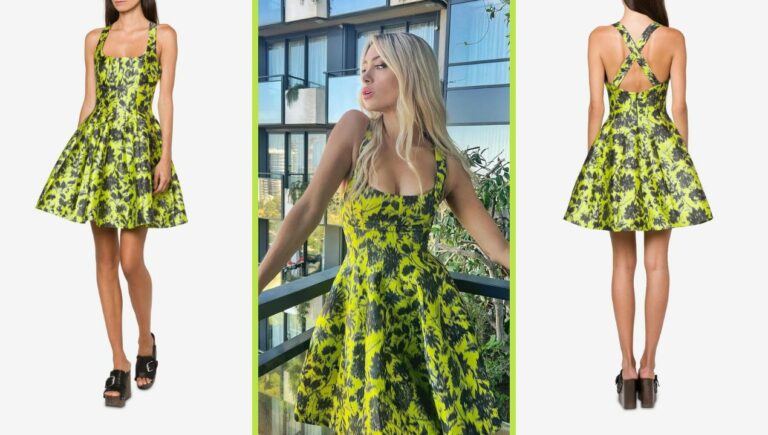 Vestito floreale shock per Martina Stella che sembra sempre una ragazzina