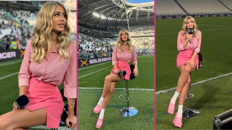 Lo stile college fa successo con Diletta Leotta che sceglie un look total pink