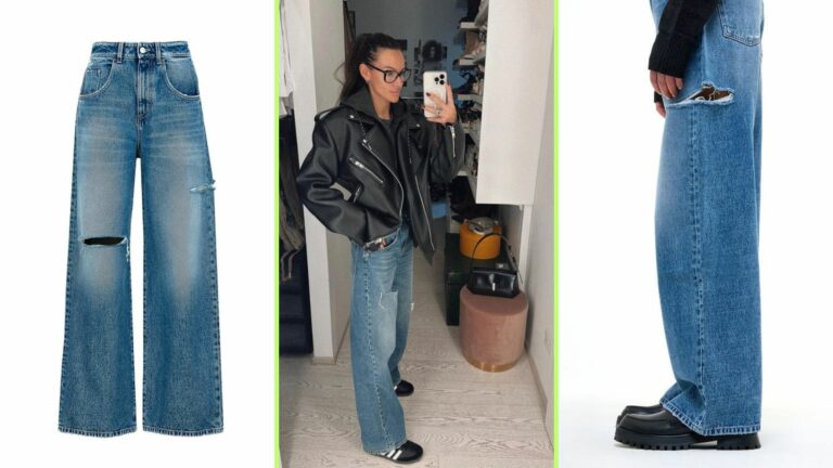 Paola Turani fa centro coi suoi jeans larghi da vera fashion icon