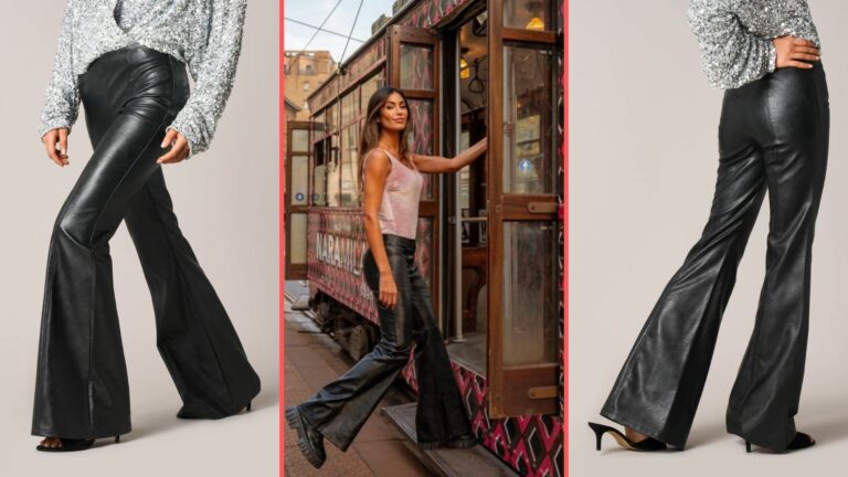 Federica Nargi sta da urlo coi pantaloni a zampa in ecopelle