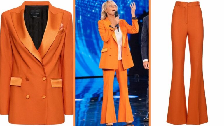 Pazzesco il tailleur arancione di Maria De Filippi a Tu Si Que Vales!