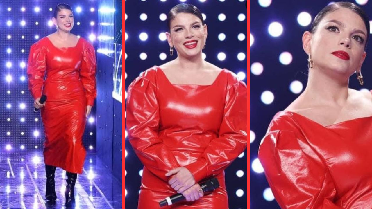 Emma vestito lungo rosso ferrari