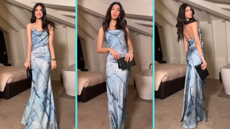 Elisa Maino è super cool con l’abito stampa jeans che tutte dovremmo avere