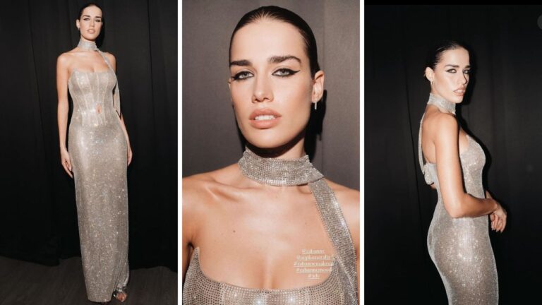 Clara fa brillare Sanremo col suo abito tempestato di cristalli: voto 8