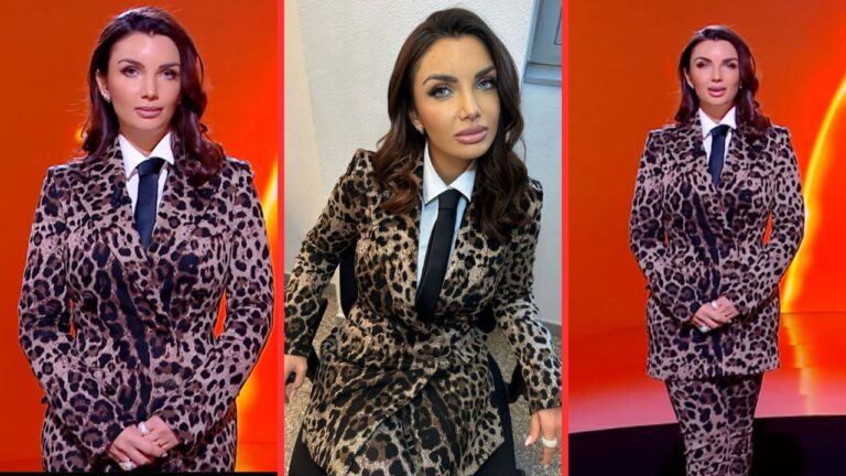 Elettra Lamborghini si fa notare con la maxi giacca leopardata