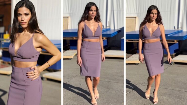 Veronica Gentili sfida la sorte col completo viola per condurre Le Iene