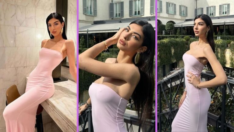 Elisa Maino: il suo vestito super aderente rosa è la perfezione
