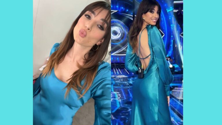 Pioggia di like per l’abito con schiena scoperta di Rebecca Staffelli